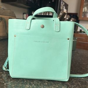 Portland Leather Goods Mini Crossbody Tote in MINT!
